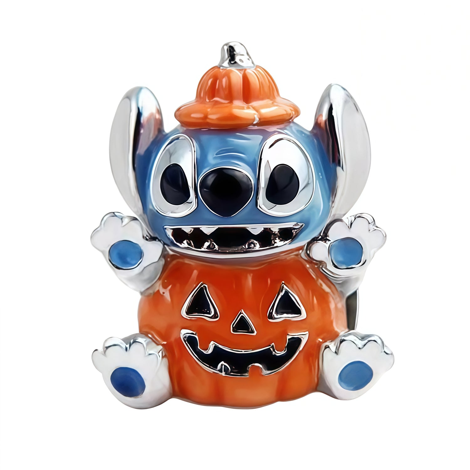 Apporte une touche d’Halloween adorable et originale à ton bracelet avec ce charm Stitch déguisé en citrouille. Inspiré de l’univers Disney, ce bijou en argent 925 met en valeur Stitch dans un costume de citrouille, avec des détails émaillés orange, noirs et verts pour un rendu amusant et festif. Un charm plein de fantaisie, parfait pour les fans de Stitch et des pièces saisonnières.

Caractéristiques :

- Matière : Argent 925 avec détails émaillés.
- Design : Stitch déguisé en citrouille avec finitions soi