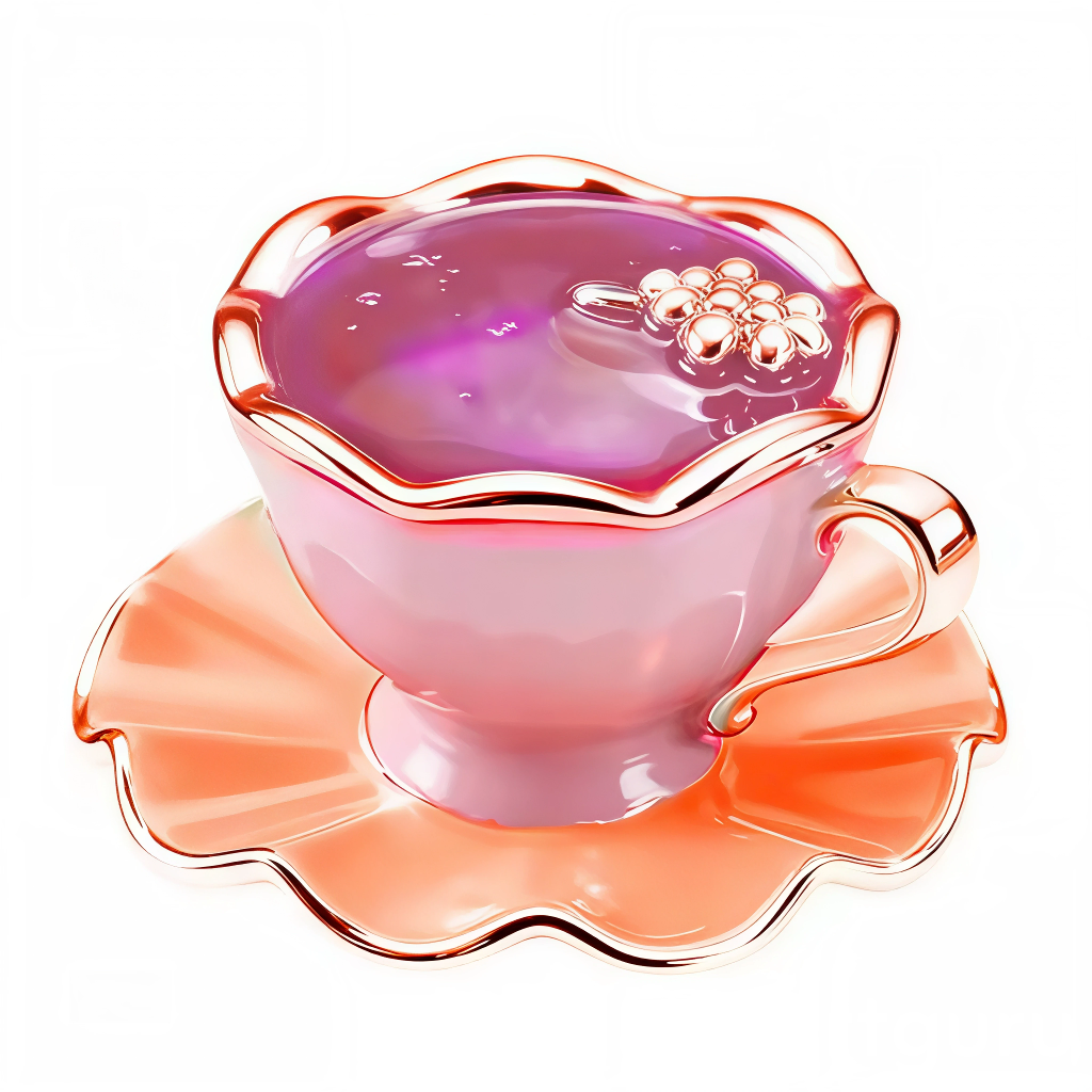 Ce charm pendentif en argent 925 reproduit une tasse à thé vintage rose avec soucoupe orange festonnée, remplie d'un liquide violet pétillant et décorée de perles fleurs blanches flottantes pour un effet gourmand et enchanté. Les bords dorés brillants ajoutent une touche luxueuse et rétro.

Caractéristiques :

Matière : Argent 925 (S925)&nbsp;
Design : Tasse rose émaillée violette bulleuse, soucoupe orange ondulée, garnie de fleurs perlées, suspendue à une bélière élégante.
Style : Doux et cosy, parfait pou