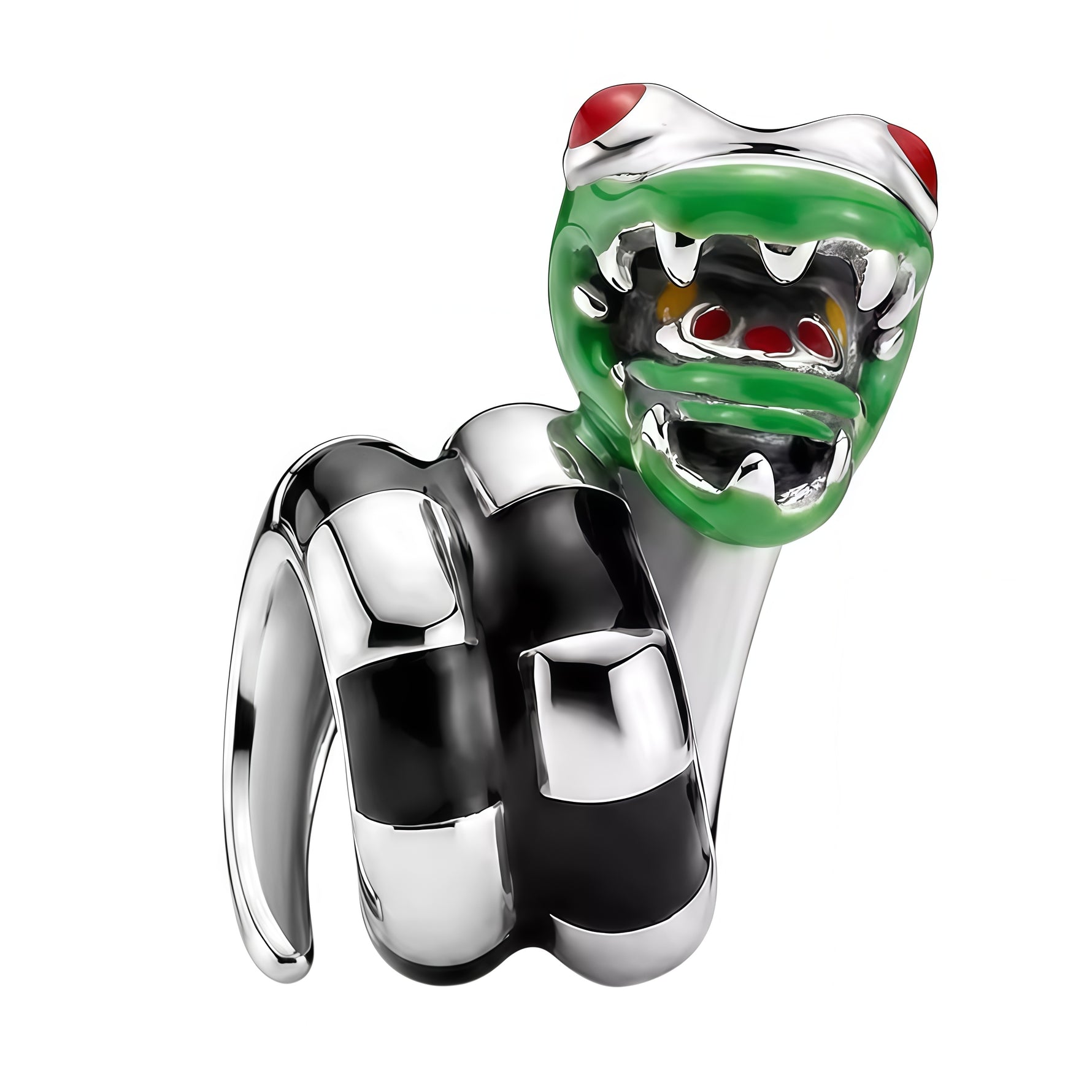 Charm pendentif original inspiré du célèbre Ver des Sables de Beetlejuice, avec son apparence monstrueuse et son design aux couleurs emblématiques. Finement travaillé en argent 925, ce charm apporte une touche décalée, fantastique et pleine de caractère à votre bracelet ou collier.

Caractéristiques :

- Matière : Argent 925.
- Design : Ver des Sables avec tête verte, bouche garnie de crocs et corps rayé noir et blanc.
- Style : Fantastique, décalé, sombre et original.
- Inspiré de : L’univers de Beetlejuic