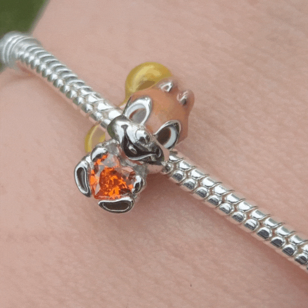 Ajoutez une touche de tendresse à votre collection avec ce Charm - Écureuil avec un Cœur, en argent sterling S925. Ce charm adorable représente un petit écureuil câlinant un cœur, symbolisant l'amour et l'affection. Parfait pour les amoureux de la nature et des animaux, ce charm apporte une dose de joie et de douceur à votre style.