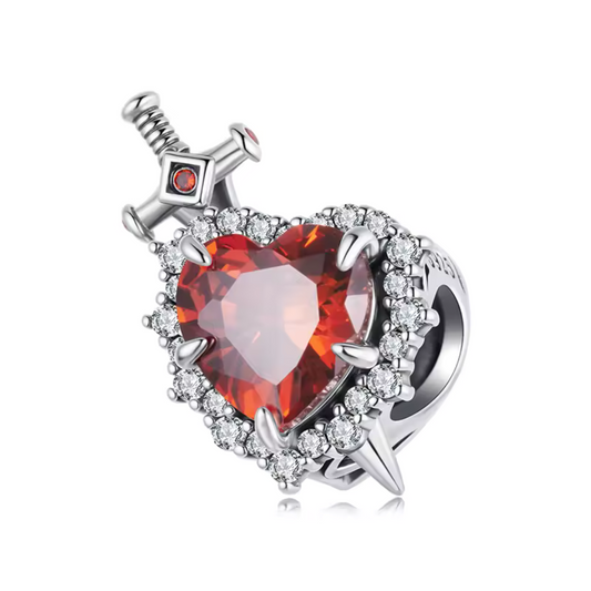 Ce charm unique mêle symbolisme et intensité avec une épée en forme de cœur rouge, inspirée de l’univers mythique de Nezha. Alliant passion, force et élégance, il est conçu en argent 925 pour une finition éclatante. Un bijou marquant pour les esprits audacieux et les amateurs de récits légendaires.