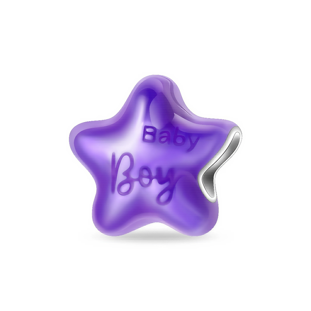 Ce charm en forme d’étoile en argent 925 est recouvert d’un émail violet brillant, avec l’inscription « Baby Boy » délicatement gravée sur la face avant. Sa silhouette légèrement bombée rappelle un ballon étoilé, et l’ouverture latérale permet de l’enfiler facilement sur un bracelet ou un collier à charms modulables.

Caractéristiques :

-Matière : Argent 925 avec émail violet.
-Design : Étoile bombée façon ballon, inscription « Baby Boy » en relief.
-Coloris : Violet lumineux, argent brillant.
-Compatibili