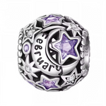 Célébrez le mois de février avec ce charm en argent 925 orné de magnifiques étoiles serties de strass violettes scintillantes. Avec ses détails soignés et ses pierres éclatantes, ce bijou élégant est parfait pour personnaliser votre bracelet ou offrir un cadeau plein de sens à une personne née en février.