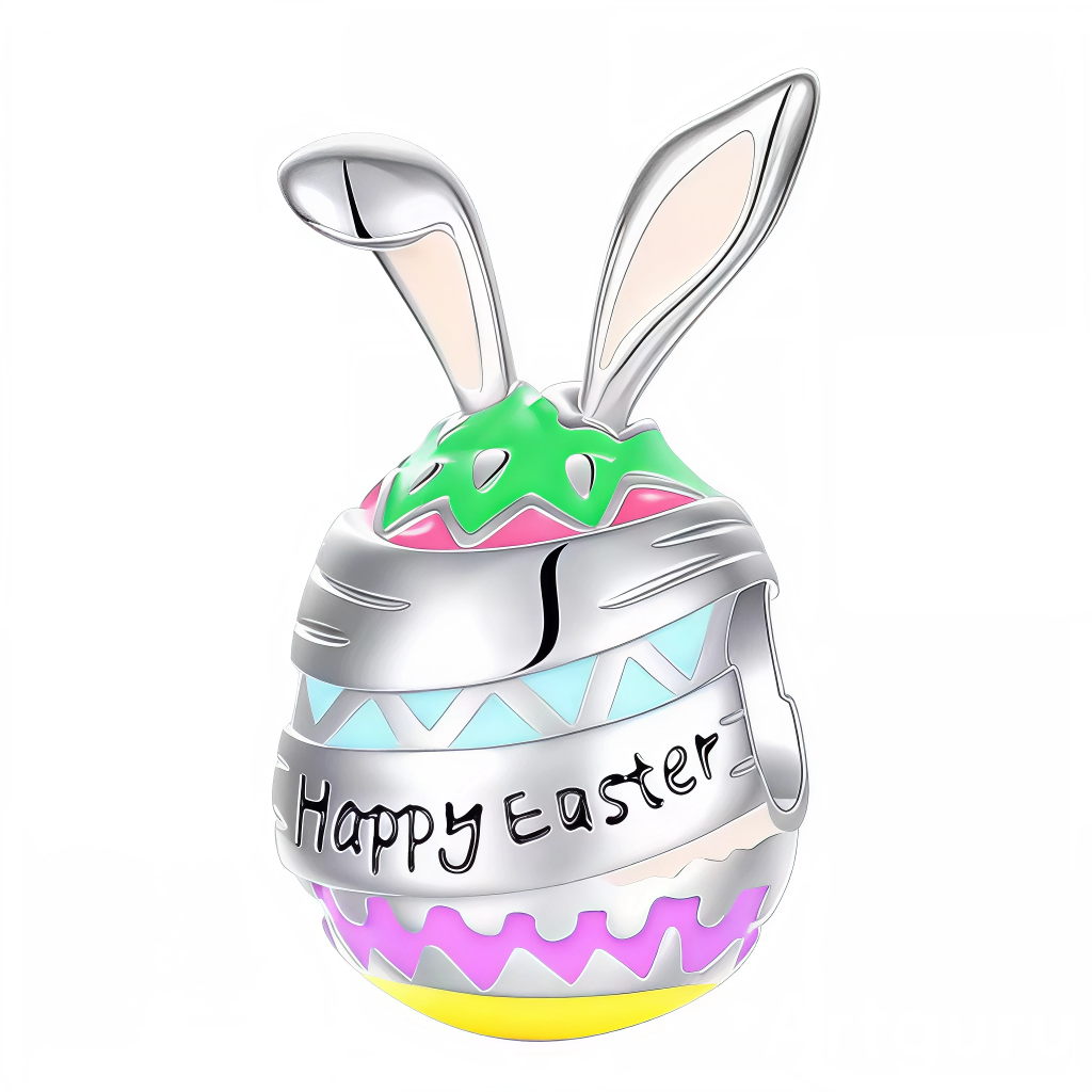 Ce charm printanier festif arbore un œuf ovale argenté décoré rayures multicolores zigzag violet jaune, ruban vert festonné, oreilles lapin dressées supérieures, inscription "Happy Easter" élégante. Les émaux vifs et reliefs ludiques célèbrent renouveau joyeux du pendentif. Symbole de fêtes pascales et surprises heureuses, il égaye les bracelets d'énergie saisonnière pétillante.

Caractéristiques

Matière : Argent 925 avec émail multicolore vert violet jaune.
Design : Œuf rayures ruban oreilles lapin, texte