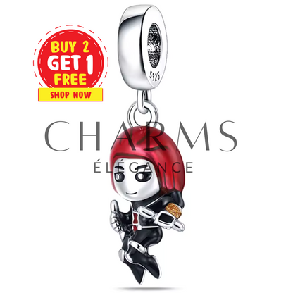 Charm Black Widow en argent sterling S925, bijou Marvel pour bracelet 