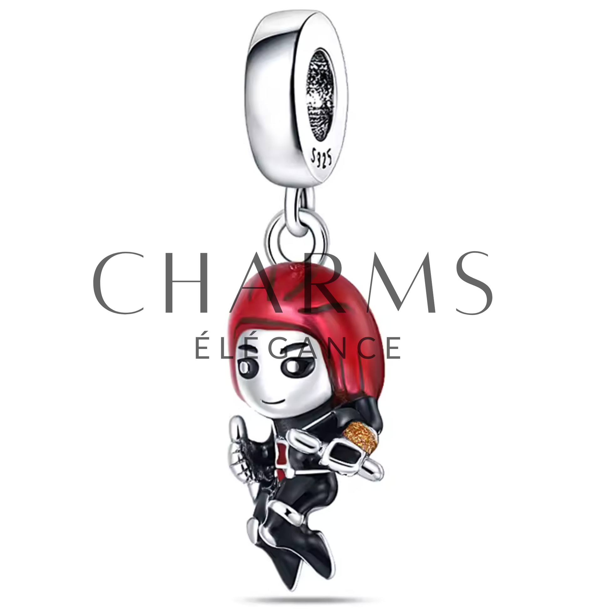 Charm Black Widow en argent sterling S925, bijou Marvel pour bracelet Pandora