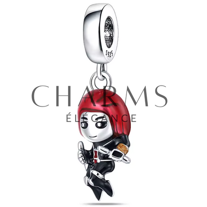 Charm Black Widow en argent sterling S925, bijou Marvel pour bracelet Pandora