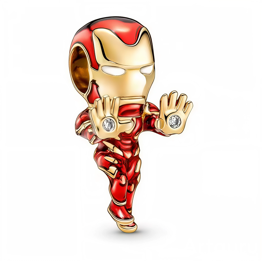Ce charm pendentif en argent 925 (S925) capture Iron Man en pose victorieuse mains tendues, avec casque iconique émaillé rouge/or et réacteurs arc intégrés. Il symbolise génie inventif, sacrifice ultime.

Caractéristiques :

Matière : Argent 925 (S925), émail, oxydes zirconium pour réacteurs.
Design : Silhouette complète, détails high-tech ciselés.
Compatibilité : Compatible avec les bracelets à charms standards (type Pandora, etc.) et chaînes fines.