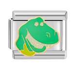 Ce charm italien amusant représente Rex, le dinosaure vert adorablement maladroit de l’univers Toy Story. Confectionné en acier inoxydable argenté de haute qualité, il séduit par ses détails soignés et sa finition brillante qui raviront les fans de la saga Pixar. Facile à fixer, il s’intègre parfaitement à nos bracelets composés de 17 maillons extensibles et réglables, adaptés à tous les poignets. Compatible avec tous nos charms italiens, ce bijou est idéal pour apporter une touche ludique et attachante à v
