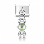 Ce charm italien pendentif met en vedette un adorable lapin astronaute en argent, avec un casque iridescent aux reflets arc-en-ciel, prêt pour l'aventure spatiale dans un design kawaii et cosmique irrésistible. Idéal pour les fans d'animaux mignons et d'exploration stellaire qui veulent propulser leur bracelet à charms italien vers les étoiles.