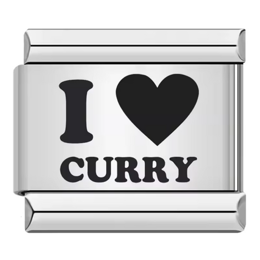 Ce charm italien unique exprime votre passion pour le curry avec un design simple et élégant en acier inoxydable argenté. Facile à fixer, il s’adapte parfaitement à nos bracelets composés de 17 maillons extensibles et réglables, adaptés à tous les poignets. Compatible avec tous nos charms italiens, ce bijou original apporte une touche personnalisée et pleine de caractère à votre collection.