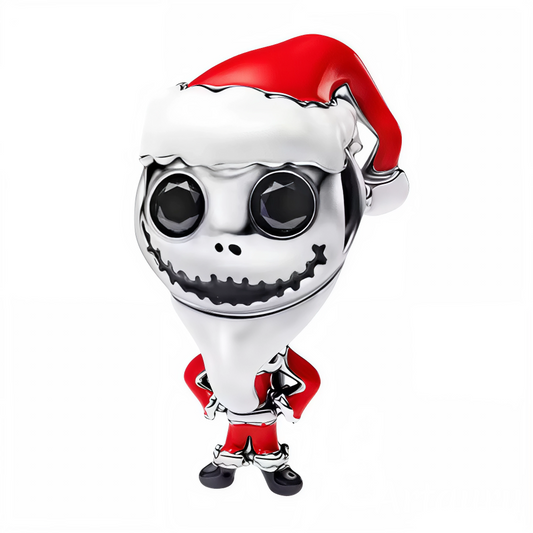 Plongez dans l’univers magique et un brin décalé de Tim Burton avec ce charm pendentif en argent 925 représentant Jack Skellington déguisé en Père Noël. Fidèlement inspiré du célèbre personnage de L’Étrange Noël de Monsieur Jack, ce bijou mêle l'esprit de Noël à une touche gothique unique. Les détails rouges et blancs de son costume contrastent élégamment avec sa silhouette squelettique emblématique. Un charm incontournable pour les fans du film culte, parfait pour célébrer les fêtes avec originalité.
