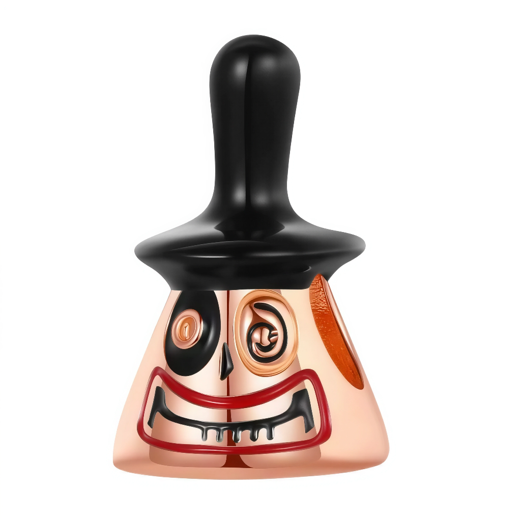 Ce charm pendentif en argent 925 (S925) illustre le Maire d'Halloween Town de L'Étrange Noël de Mr. Jack, crâne expressif (joyeux/colérique), chapeau haut et couleur or rose. Il symbolise gouvernance lunaire, humeur versatile et loyauté fidèle envers Jack.

Caractéristiques :&nbsp;

Matière : Argent 925 (S925) et couleur or rose brillant avec émail vert vif visages contrastés.
Design : Tête pivotante iconique, canne élancée gravée, détails chapeau cylindrique élégant.
Compatibilité : Compatible avec les bra