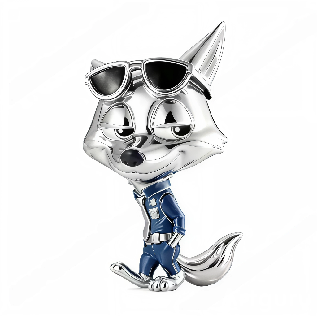 Ce charm met en scène Nick en version flic cool: costume de policier bleu nuit, mains dans les poches et queue souple qui suit la ligne du corps pour un effet très dynamique. Les lunettes façon aviateur posées sur son front et son regard mi‑clos soulignent parfaitement son côté rusé et détendu. Une pièce idéale pour compléter ton duo Zootopie avec Judy Hopps ou pour apporter une touche urbaine et malicieusement chic à ton bracelet.