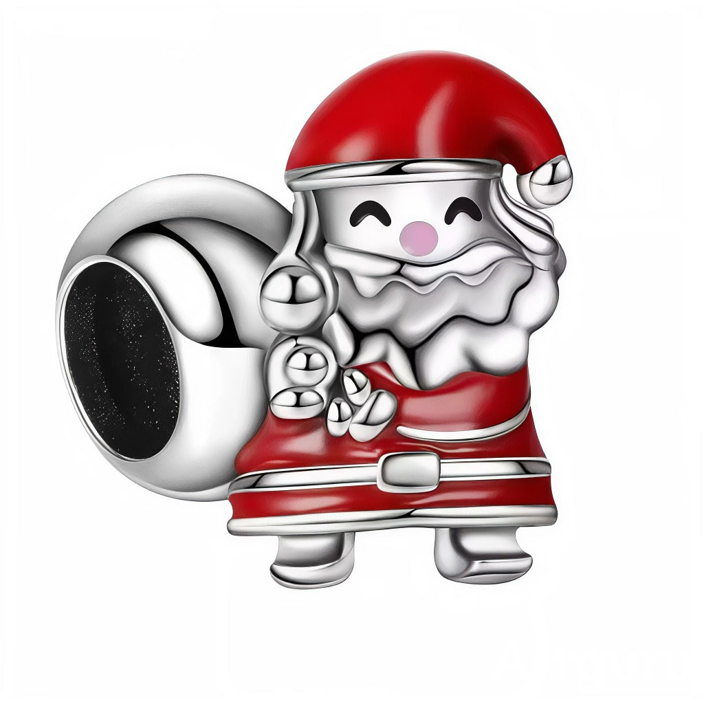 Illuminez vos fêtes de fin d’année avec ce charm pendentif Père Noël, sculpté en argent et magnifié par des finitions d’émail rouge éclatant. Son visage joyeux et ses détails minutieux – bonnet, barbe généreuse et ceinture argentée – incarnent tout l’esprit chaleureux et convivial de Noël. Parfait pour personnaliser votre bracelet ou collier, ce bijou apporte instantanément une touche festive et magique à votre collection, idéale pour offrir un sourire et un souvenir précieux à l’approche des fêtes.