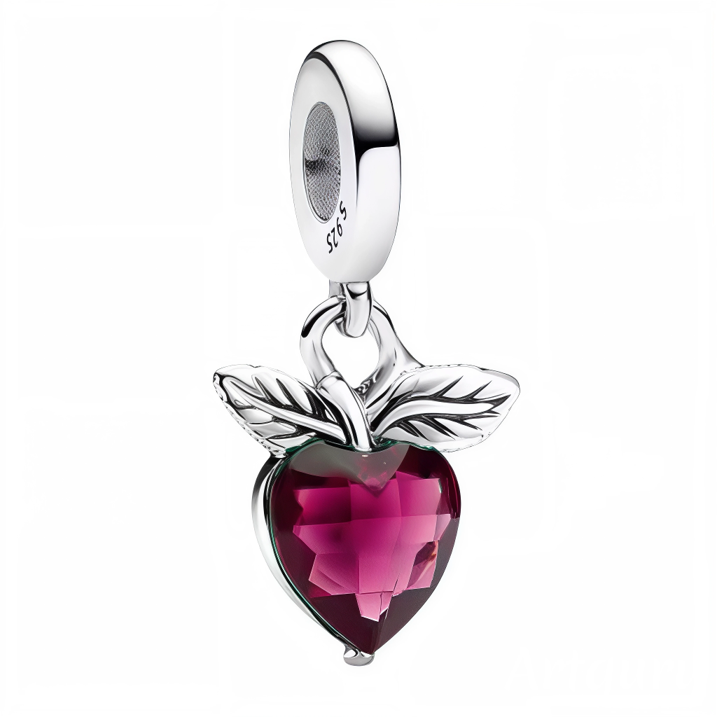 Ajoutez une touche de romantisme naturel à votre collection avec ce charm pendentif en argent 925, délicatement orné d’un cœur rose brillant surmonté de deux feuilles argentées. Ce bijou raffiné allie douceur et élégance, symbolisant à la fois l’amour et la nature. Parfait pour celles qui recherchent un accessoire subtil et plein de sens.