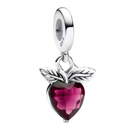 Ajoutez une touche de romantisme naturel à votre collection avec ce charm pendentif en argent 925, délicatement orné d’un cœur rose brillant surmonté de deux feuilles argentées. Ce bijou raffiné allie douceur et élégance, symbolisant à la fois l’amour et la nature. Parfait pour celles qui recherchent un accessoire subtil et plein de sens.