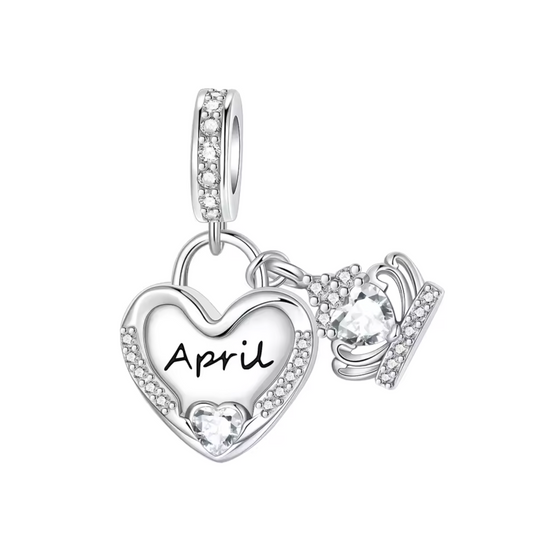 Accueillez le printemps avec élégance grâce à ce charm pendentif en argent 925 en forme de cœur, délicatement orné de strass blancs étincelants. Au centre, l’inscription « April » gravée apporte une touche personnalisée, tandis que la pierre blanche en forme de cœur symbolise la pureté et la clarté. Ce charm pendentif est parfait pour célébrer un anniversaire d’avril ou offrir un cadeau unique, plein de sens et de finesse.