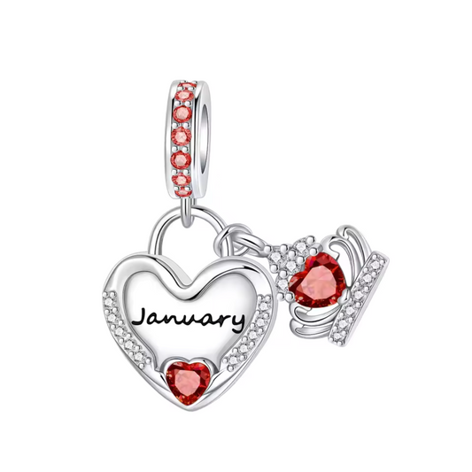 Démarrez l’année en élégance avec ce charm pendentif en argent 925 en forme de cœur, délicatement orné de strass rouges éclatants. Au centre, l’inscription « January » gravée ajoute une touche personnalisée, tandis que la pierre rouge en forme de cœur symbolise la passion et la force. Ce charm pendentif est parfait pour marquer un anniversaire de janvier ou offrir un cadeau unique, chargé de sens et de raffinement.