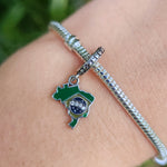 Emportez un morceau du Brésil avec vous grâce à ce Charm - Carte du Brésil, en argent sterling S925. Ce charm finement travaillé représente la forme emblématique du Brésil, capturant l'esprit vibrant et culturel de ce pays magnifique. Idéal pour les amoureux du Brésil ou ceux qui veulent garder un souvenir de leurs aventures, ce charm est un symbole parfait de voyages et de découvertes.