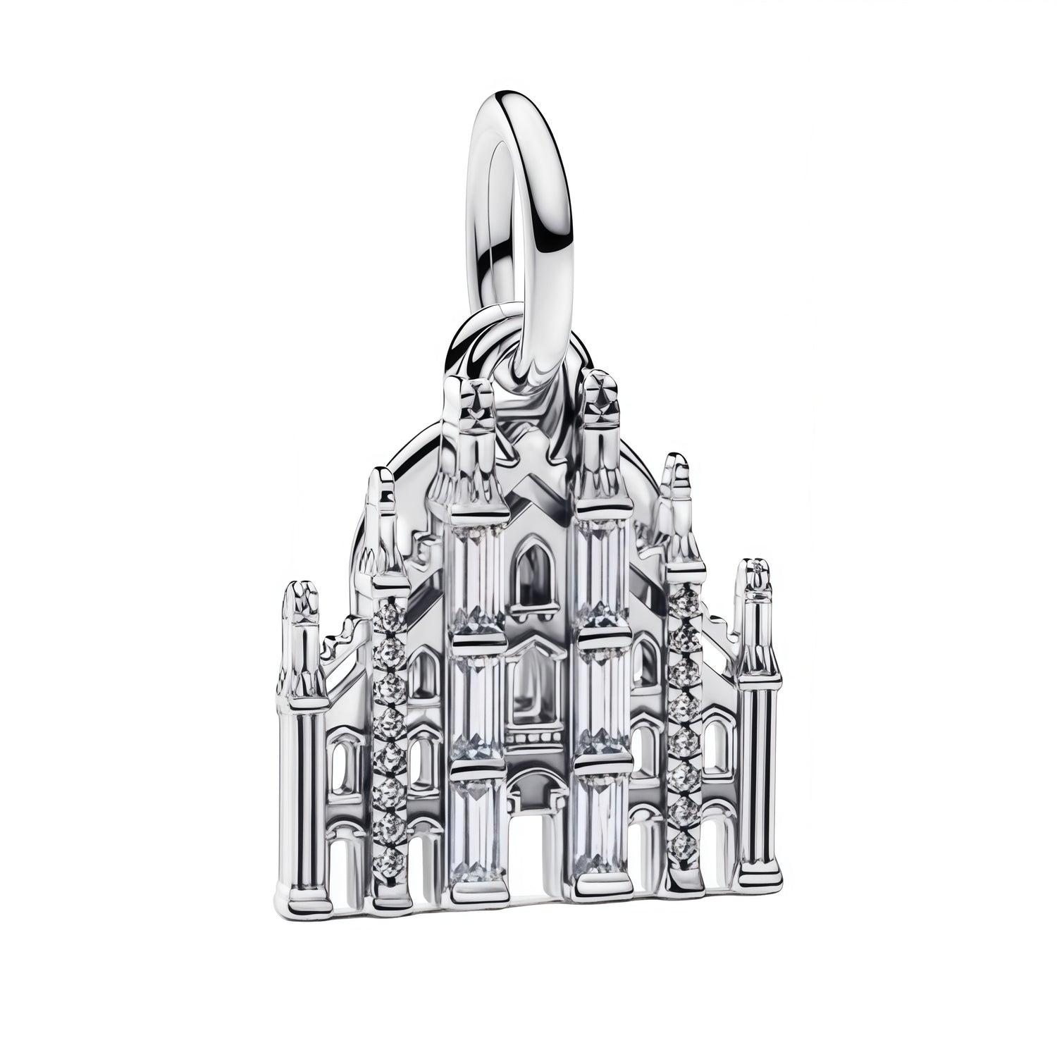 Charm pendentif raffiné représentant le Dôme de Milan, avec un design architectural finement détaillé et des lignes élégantes. Son style raffiné et intemporel en fait un bijou original, parfait pour les amateurs de voyage, d’art et de monuments emblématiques.

Caractéristiques :

- Matière : Argent 925.
- Design : Dôme de Milan avec détails architecturaux précis
- Style : Voyage, culturel et élégant.
- Symbolique : Milan, patrimoine, art et découverte.
- Compatibilité : Charm pendentif compatible avec brace