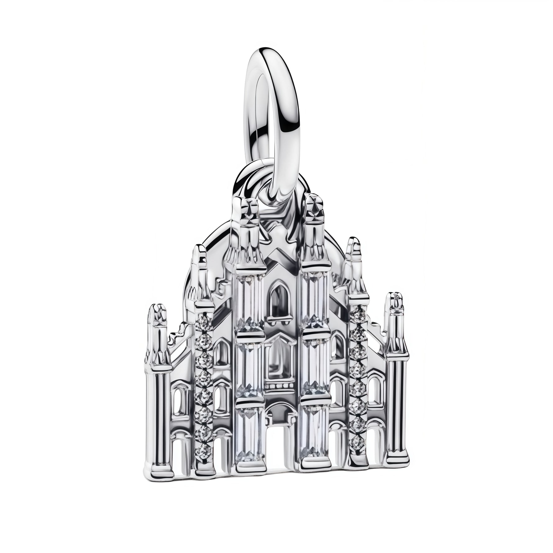 Charm pendentif raffiné représentant le Dôme de Milan, avec un design architectural finement détaillé et des lignes élégantes. Son style raffiné et intemporel en fait un bijou original, parfait pour les amateurs de voyage, d’art et de monuments emblématiques.

Caractéristiques :

- Matière : Argent 925.
- Design : Dôme de Milan avec détails architecturaux précis
- Style : Voyage, culturel et élégant.
- Symbolique : Milan, patrimoine, art et découverte.
- Compatibilité : Charm pendentif compatible avec brace
