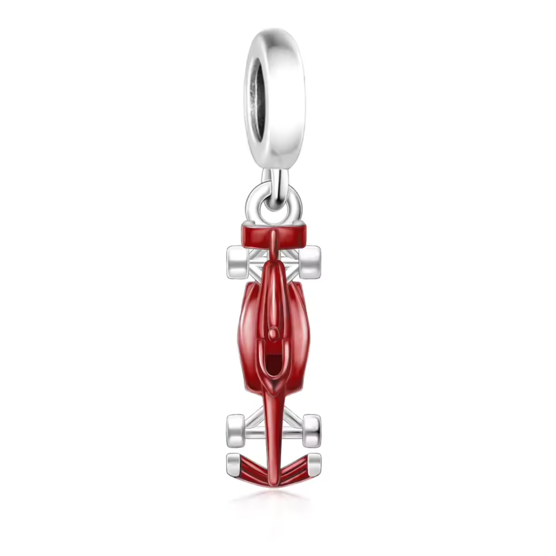 Faites rugir les moteurs de votre collection avec ce charm pendentif en argent 925 représentant une voiture de Formule 1 rouge. Parfaitement détaillé et dynamique, ce bijou capture toute l’énergie et l’élégance du sport automobile. Une pièce incontournable pour les passionnés de course et les amateurs de sensations fortes.