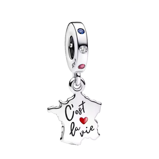 Apportez un souffle de fraîcheur et d’élégance française à votre bracelet avec ce charm en argent 925, portant l’inscription "C'est la vie". Symbole de l’art de vivre à la française, ce charm incarne la légèreté, la romance et la joie de vivre. Il évoque l’esprit de liberté et de positivité propre à la France, un véritable clin d'œil à la beauté du quotidien.

Parfait pour les passionnés de culture française, de voyages et de plaisirs simples, ce charm apportera une touche poétique et raffinée à votre colle