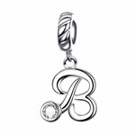 Apportez une touche raffinée à votre bracelet avec ce charm pendentif en argent 925 représentant la lettre "B". Son design élégant est orné d’un strass blanc scintillant qui reflète délicatement la lumière, créant un bijou à la fois simple et plein de charme. Parfait à porter au quotidien ou à offrir en cadeau pour un style sophistiqué et significatif.
