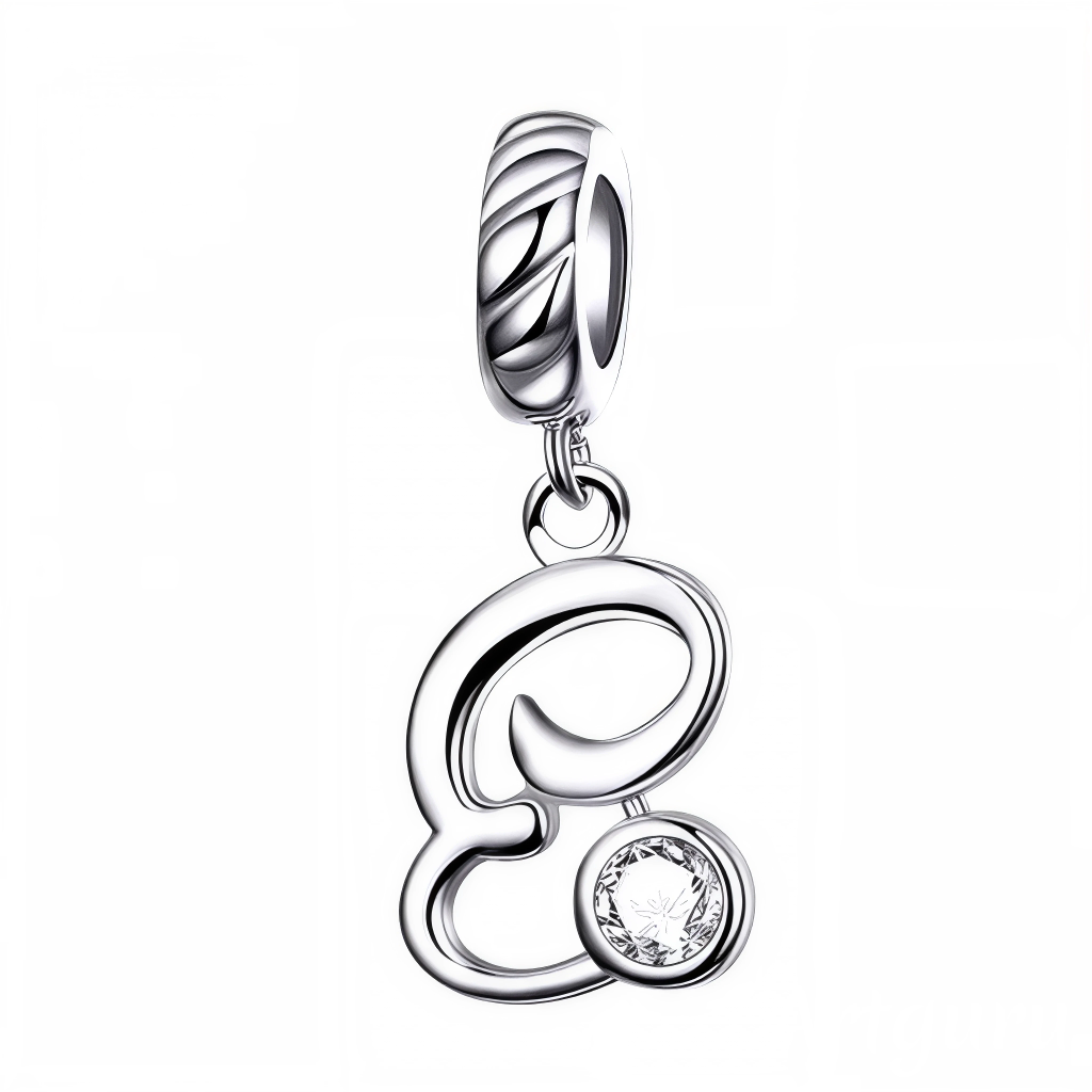 Personnalisez votre bracelet avec élégance grâce à ce charm pendentif en argent 925 représentant la lettre "E". Son design raffiné est orné d’un strass blanc scintillant qui reflète la lumière avec délicatesse, créant un bijou à la fois simple et plein de charme. Parfait à offrir ou à porter au quotidien pour un style sophistiqué et significatif.