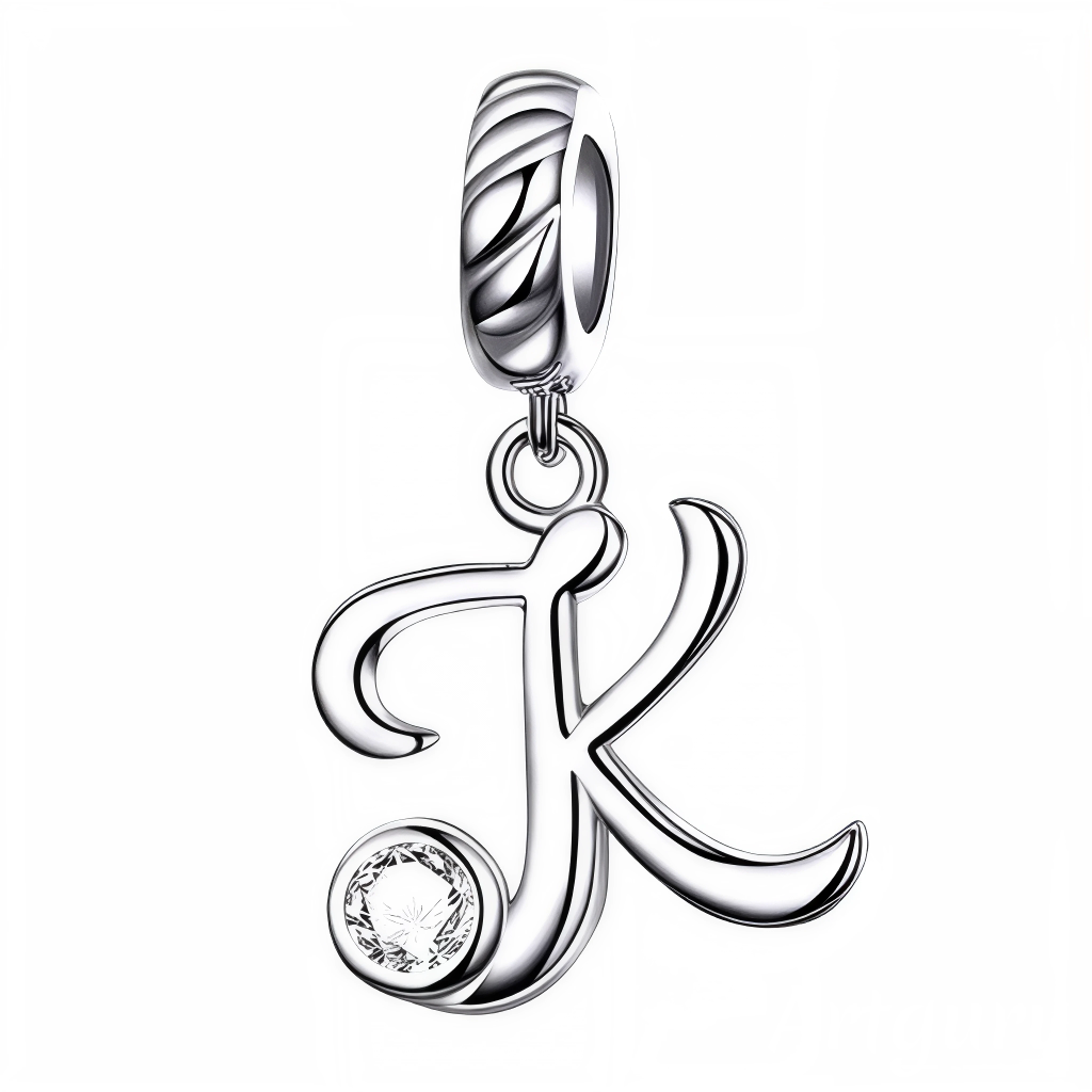 Personnalisez votre bracelet avec ce charm pendentif en argent 925 représentant la lettre "K". Son design élégant est orné d’un strass blanc scintillant qui reflète délicatement la lumière, offrant un bijou simple, raffiné et plein de charme. Idéal à porter au quotidien ou à offrir en cadeau pour un style sophistiqué et significatif.