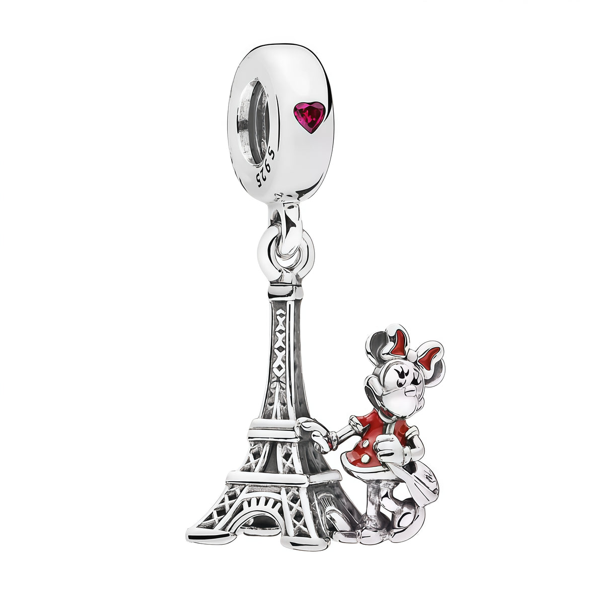 Apporte une touche parisienne, tendre et élégante à ton bracelet avec ce charm pendentif Minnie Tour Eiffel. Inspiré de l’univers Disney et de Paris, ce bijou met en scène Minnie avec la célèbre Tour Eiffel pour un rendu romantique et raffiné. Un pendentif plein de charme, parfait pour les fans de Minnie, de Disney et de l’esprit parisien.

Caractéristiques :

- Matière : Argent 925.
- Design : Minnie avec la Tour Eiffel en version charm pendentif, avec finitions soignées.
- Dimensions : Taille délicate et 