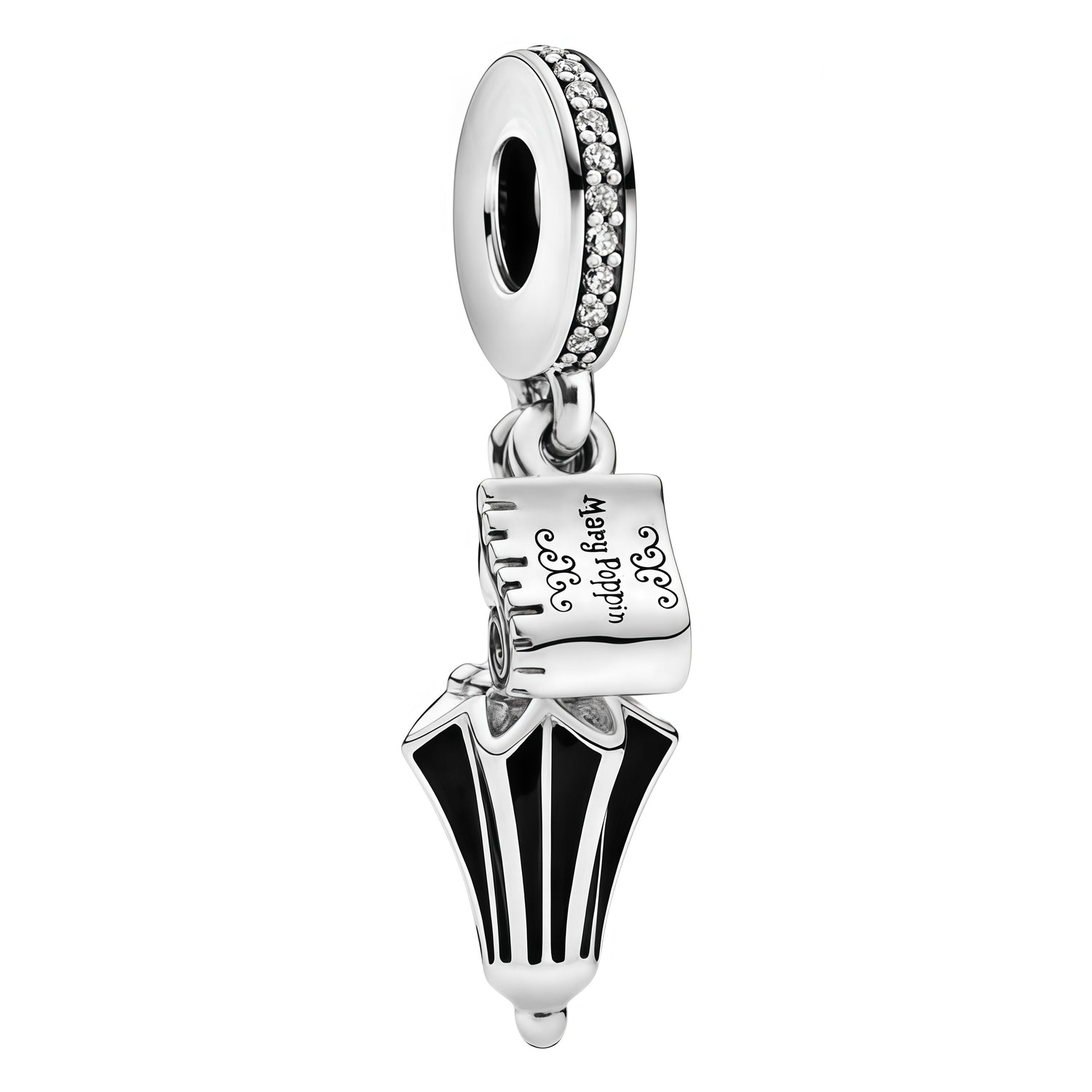 Apporte une touche magique et élégante à ton bracelet avec ce charm pendentif parapluie de Mary Poppins. Inspiré de l’univers Disney, ce bijou en argent 925 met en valeur le parapluie iconique de Mary Poppins, avec de jolis détails en émail noir et une finition raffinée. Un charm original et poétique, parfait pour les fans de Mary Poppins et des pièces pleines de charme.

Caractéristiques :

- Matière : Argent 925 avec détails en émail.
- Design : Parapluie de Mary Poppins avec finitions soignées.
- Dimensi
