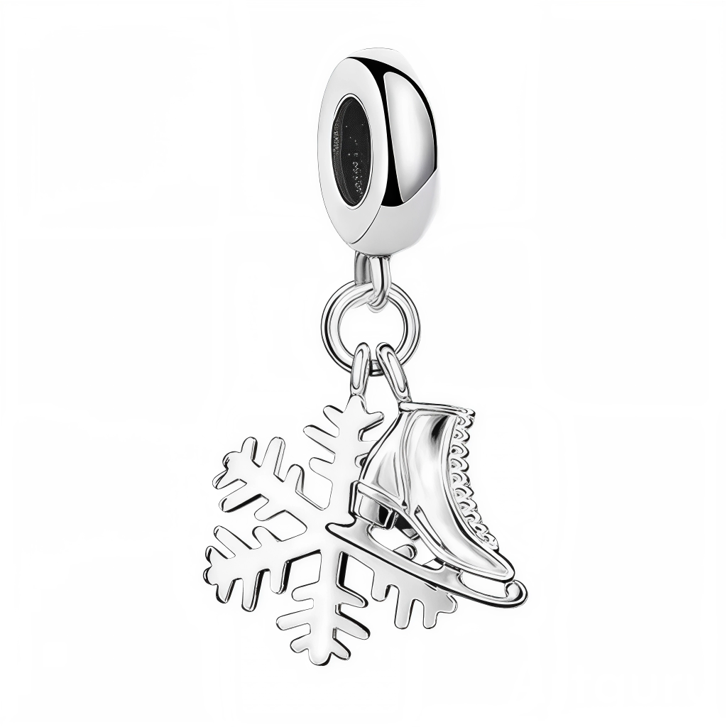 Ce charm en argent 925 associe un patin à glace gracieux aux lames effilées à un flocon de neige étoilé ciselé aux branches symétriques, suspendu à un anneau bélière simple. Il évoque la magie glissante des pistes enneigées et l’élégance hivernale, idéal pour personnaliser un bracelet saisonnier.

Caractéristiques :

Matière : Argent 925 (S925)&nbsp;
Design : Patin suspendu sous flocon ajouré, clip bélière ronde
Style : Hivernal patinage féerique, pour fans de glace ou fêtes d’hiver