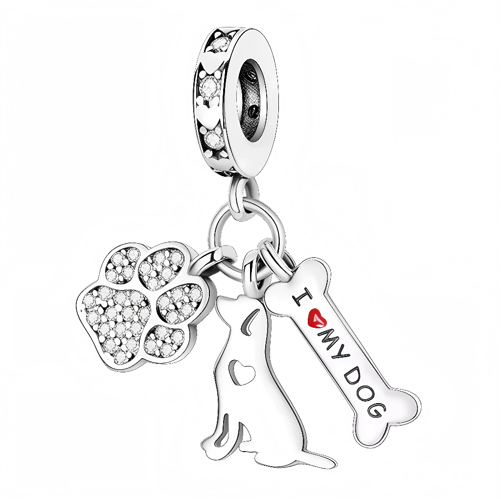 Affichez toute votre tendresse et élégance avec ce charm patte de chien réalisé en Argent 925 (S925), délicatement pavé de cristaux blancs scintillants ! Ce bijou raffiné et lumineux est le choix idéal pour sublimer votre bracelet, que ce soit en clin d’œil à votre compagnon à quatre pattes ou pour ajouter une touche précieuse et intemporelle à votre collection.