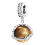 Ce charm en argent 925 met en scène une planète sphérique en œil de tigre doré-bronze chatoyant à reflets irisés, enserrée dans un cerclage fin agrémenté d’étoiles de zircons, avec anneau supérieur pavé et marquage S925 discret. Il symbolise la puissance tellurique et cosmique de la pierre œil de tigre, idéal pour un bracelet évoquant force et mystère astral.

Caractéristiques :

Matière : Argent 925
Design : Globe planète texturé ceinturé d’anneau astral pavé, bélière
Style : Minéral cosmique, pour passion
