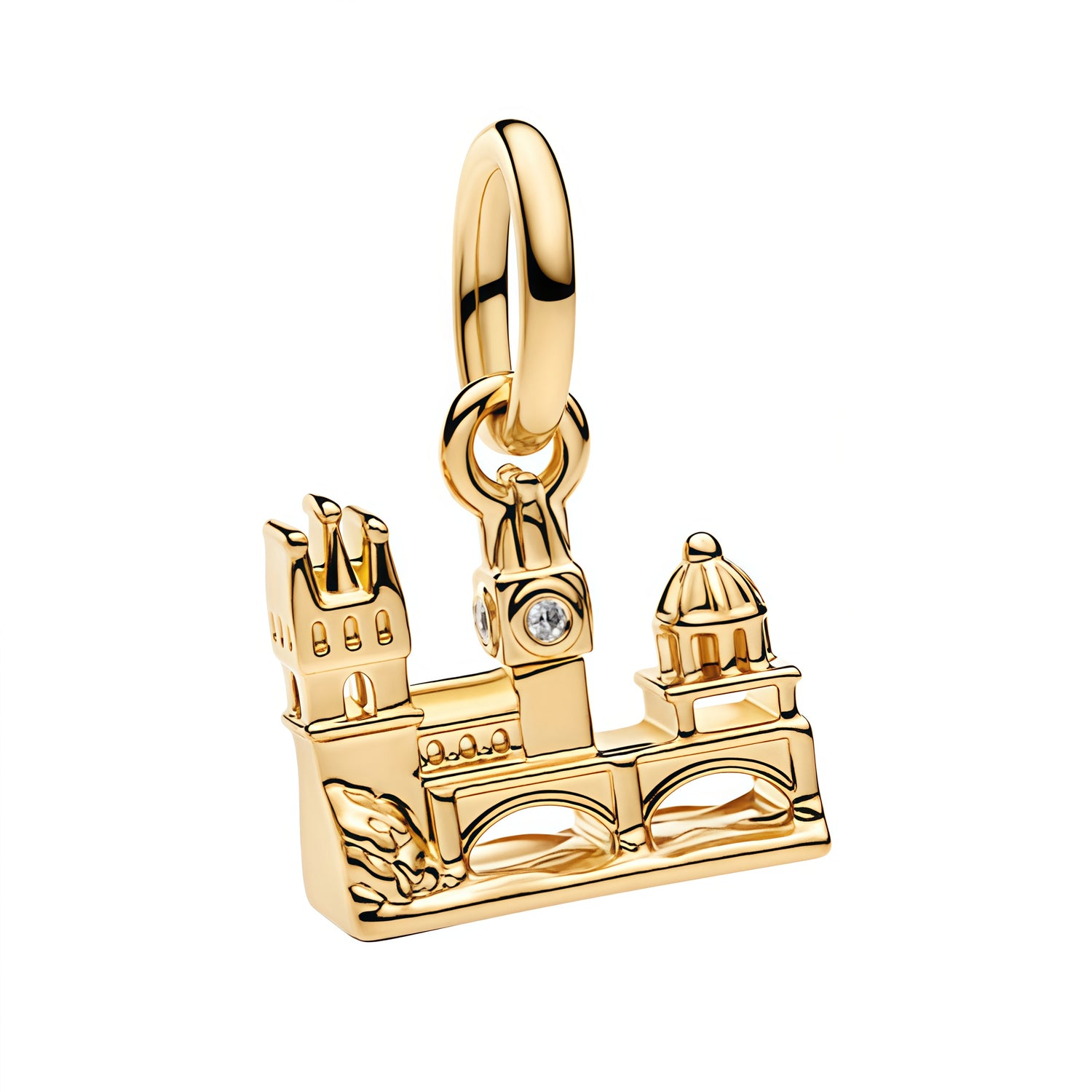Charm pendentif élégant représentant le célèbre Pont Charles de Prague, avec un design architectural raffiné et des détails finement travaillés. Son style symbolique et voyageur en fait un bijou original, parfait pour garder un souvenir de Prague ou célébrer l’amour des grandes villes européennes.

Caractéristiques :

- Matière : Argent 925.
- Design : Pont Charles de Prague avec détails architecturaux.
- Style : Voyage, élégant et culturel.
- Symbolique : Prague, patrimoine, souvenir et découverte.
- Compa