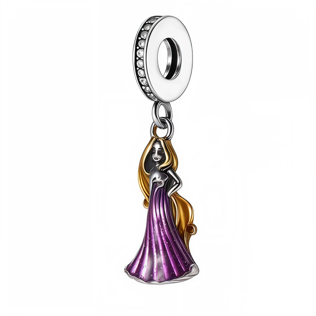 Laisse entrer la magie avec ce charm en argent sterling 925 représentant Raiponce, la princesse aux longs cheveux dorés symbole de liberté et de lumière. Son design délicat et lumineux capture toute la douceur et l’élégance du conte, apportant une touche féerique et raffinée à ton bracelet. Un bijou inspirant qui évoque les rêves, l’espoir et l’envie de suivre sa propre voie.

Caractéristiques :

- Matière : Argent 925.
- Design : Raiponce détaillée avec cheveux dorés et finitions brillantes.
- Dimensions :