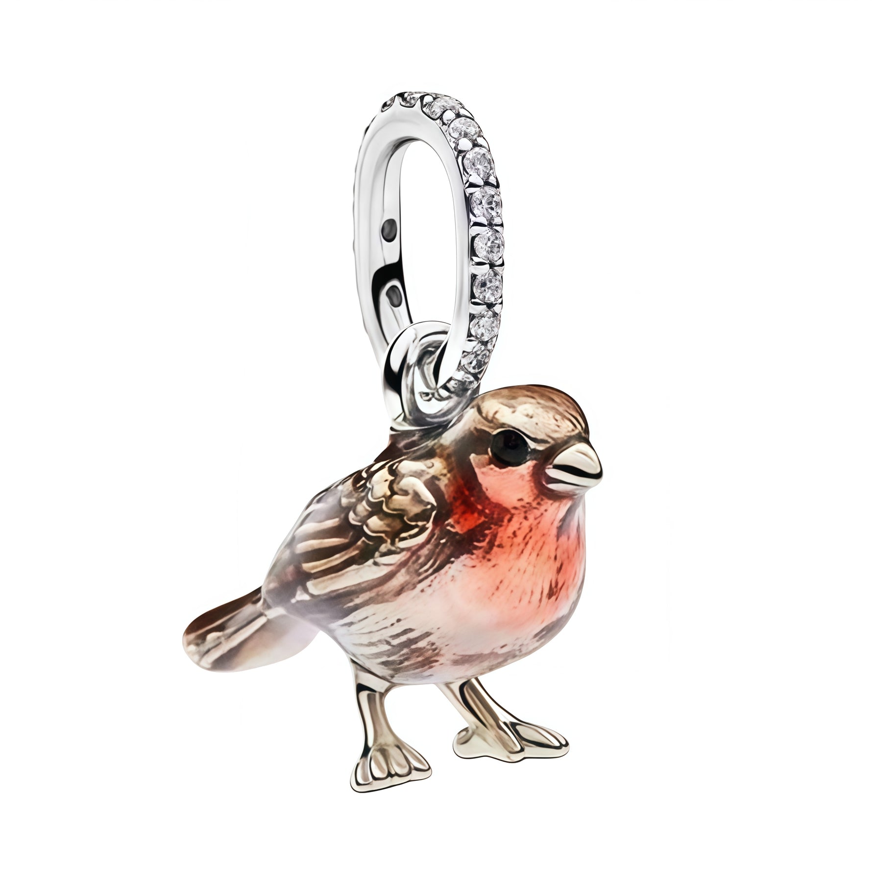 Apporte une touche poétique et délicate à ton bracelet avec ce charm pendentif rouge-gorge. Inspiré de l’univers des oiseaux, ce bijou met en valeur un petit rouge-gorge aux détails soignés et au style tendre, avec une allure chaleureuse et pleine de charme. Un charm original et symbolique, parfait pour celles et ceux qui aiment les bijoux inspirés de la nature.

Caractéristiques :

- Matière : Argent 925 avec détails en émail coloré.
- Design : Rouge-gorge en version pendentif avec finitions soignées.
- Di