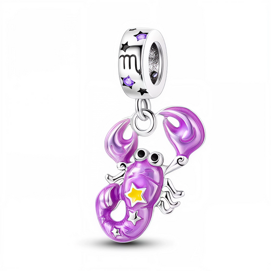 Exprimez votre intensité et votre magnétisme avec ce charm pendentif en argent 925, représentant un scorpion finement travaillé. Sa teinte violette profonde, rehaussée d’une étoile lumineuse glow in the dark, évoque la passion, la détermination et la profondeur émotionnelle propres à ce signe d’eau. Un bijou au design saisissant, parfait pour les natifs du Scorpion ou pour offrir un symbole fort et élégant.