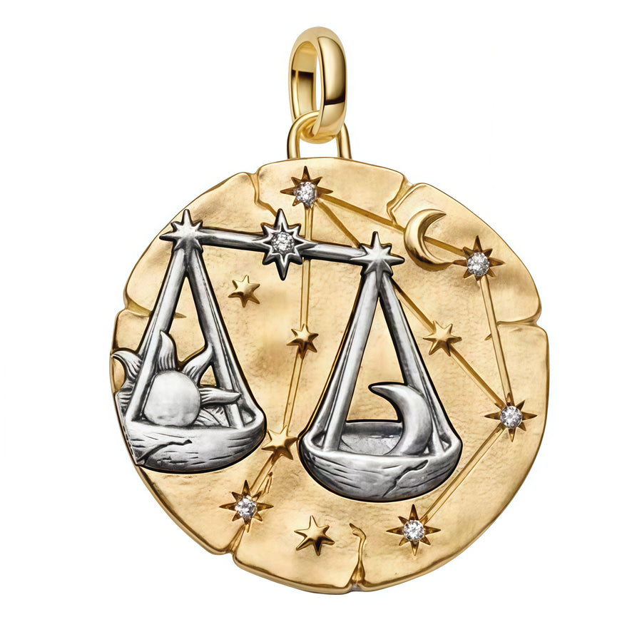 Charm pendentif raffiné représentant la Balance, symbole d’équilibre et d’harmonie.
Sa finition bicolore lui confère un style élégant et mystique, parfait pour exprimer votre personnalité.


Caractéristiques :

- Matière : Argent 925 (finition bicolore dorée).
- Design : Constellation de la Balance.
- Style : Astrologique, élégant et équilibré.
- Symbolique : Justice, harmonie, amour.
- Compatibilité : Charm pendentif compatible avec bracelets et colliers.