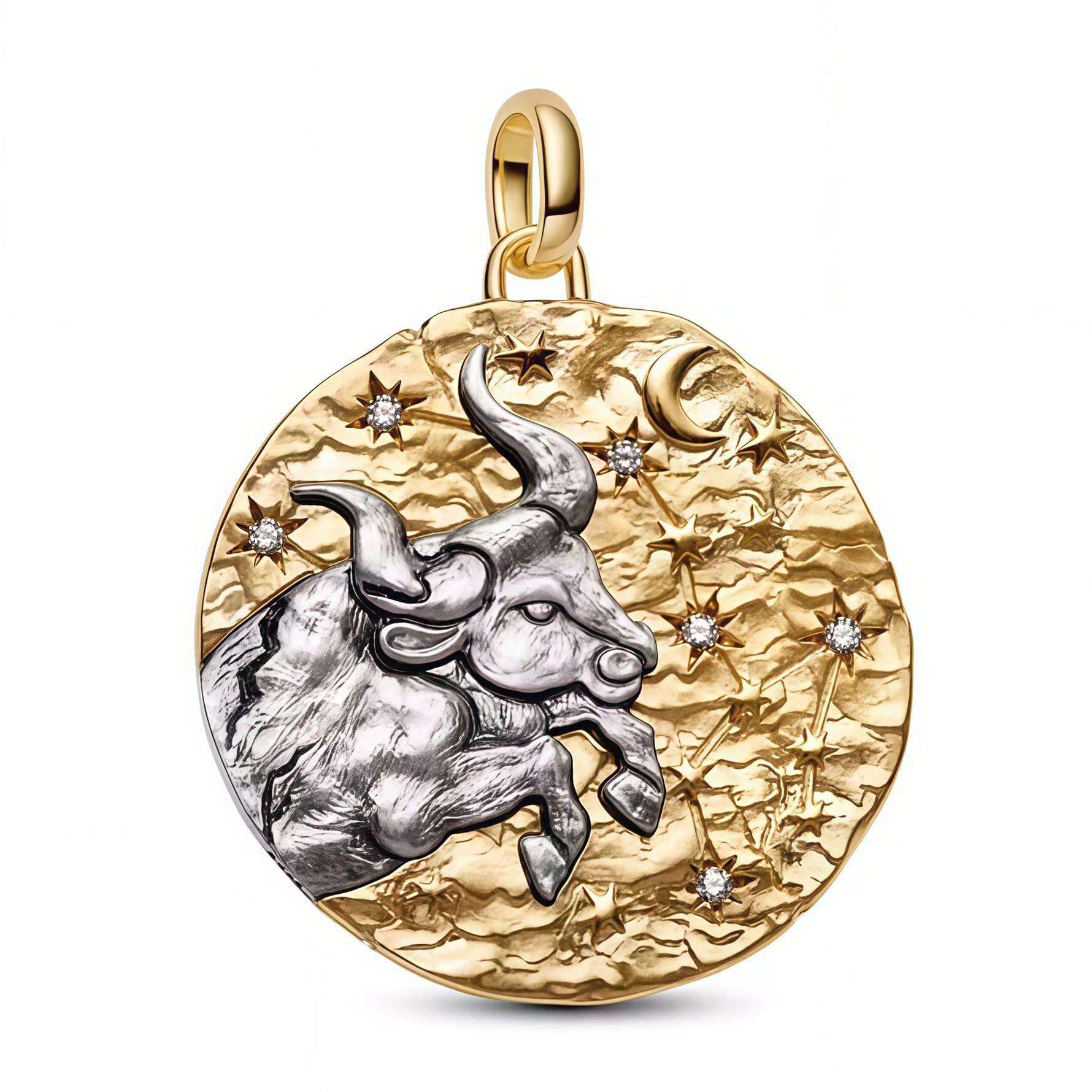 Charm pendentif inspiré du signe du Taureau, avec un design harmonieux et céleste. Idéal pour représenter la stabilité et la force intérieure.
Sa finition bicolore lui confère un style élégant et mystique, parfait pour exprimer votre personnalité.


Caractéristiques :

- Matière : Argent 925 (finition bicolore dorée).
- Design : Constellation du Taureau avec détails en relief.
- Style : Astrologique, doux et élégant.
- Symbolique : Stabilité, patience, sensualité.
- Compatibilité : Charm pendentif compatibl
