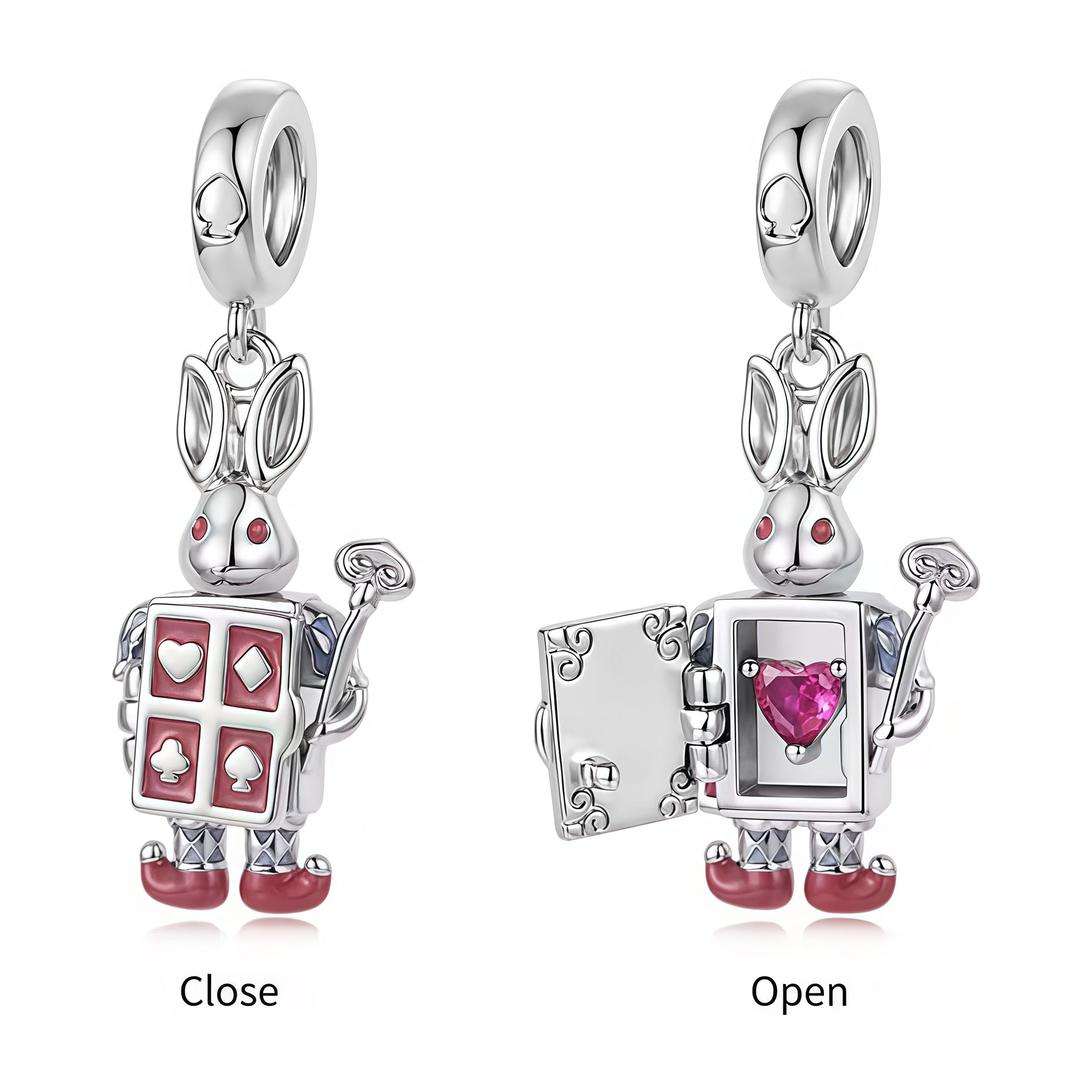 Apporte une touche sombre et élégante à ton bracelet avec ce charm pendentif soldat de la méchante reine. Inspiré de l’univers d’Alice au pays des merveilles, il évoque la rigueur, le mystère et le côté théâtral de la Reine de Cœur et de son armée. Un bijou original et raffiné, parfait pour les amateurs de contes revisités et de pièces au caractère affirmé.

Caractéristiques :

- Matière : Argent 925.
- Design : Soldat de la méchante reine en pendentif avec finitions soignées.
- Dimensions : Taille délicate