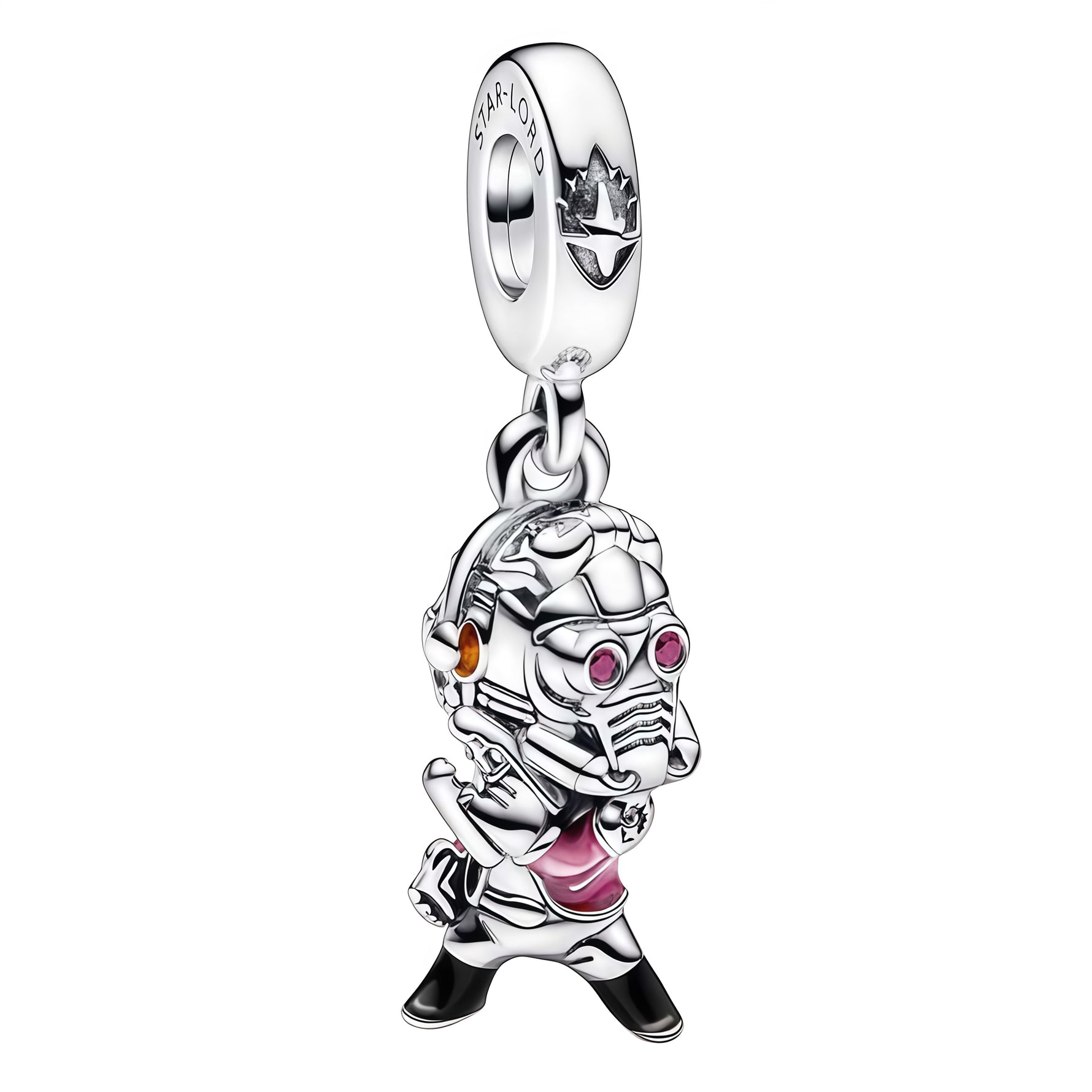 Apporte une touche héroïque et galactique à ton bracelet avec ce charm pendentif Star-Lord. Inspiré de l’univers Marvel et des Gardiens de la Galaxie, ce bijou en argent 925 met en valeur Star-Lord avec son casque emblématique, sa veste et ses détails colorés pour un rendu dynamique et fidèle au personnage. Un charm original et puissant, parfait pour les fans de Marvel et des pièces pleines de caractère.

Caractéristiques :

- Matière : Argent 925 avec détails en résine façon émail.
- Design : Star-Lord ave