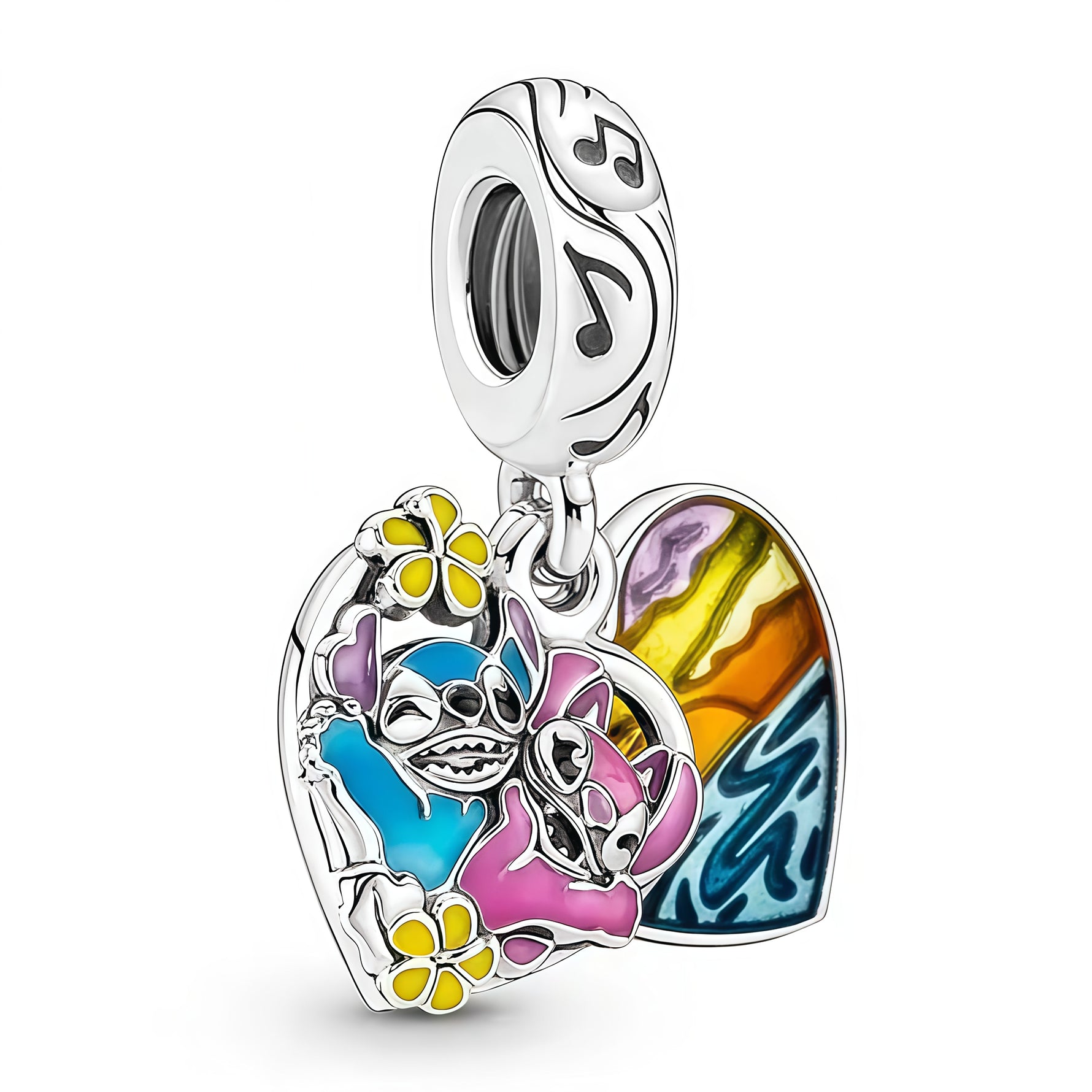 Apporte une touche tendre et malicieuse à ton bracelet avec ce charm pendentif Stitch et Angel. Inspiré de l’univers Disney, ce bijou en argent 925 met en scène le duo emblématique dans un design plein de charme, d’amour et de douceur. Un accessoire original et symbolique, parfait pour les fans de Lilo et Stitch.

Caractéristiques :

- Matière : Argent 925.
- Design : Pendentif Stitch et Angel avec finitions soignées.
- Dimensions : Taille délicate et confortable à porter.
- Style : Bijou Disney, raffiné et