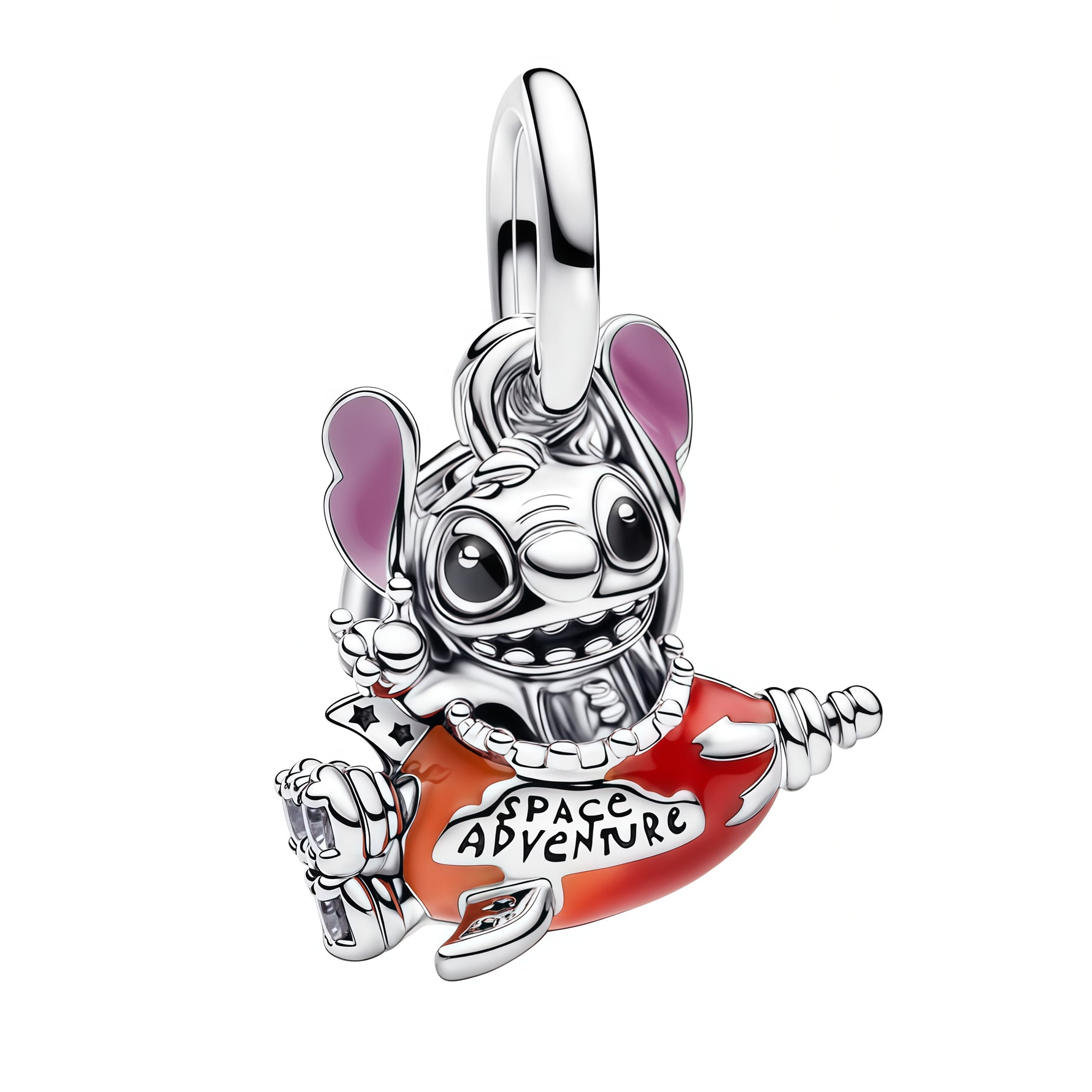 Charm pendentif original représentant Stitch installé sur une fusée rouge, prêt à partir pour une nouvelle aventure. Son design coloré et amusant capture parfaitement l’esprit espiègle du personnage, tout en apportant une touche dynamique et fantaisiste à votre bracelet.

Caractéristiques :

- Matière : Argent 925.
- Design : Stitch sur une fusée rouge avec détails colorés.
- Style : Disney, fun et aventurier.
- Symbolique : Aventure, liberté, imagination et voyage.
- Compatibilité : Charm pendentif compati