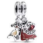 Revivez la magie du Roi Lion avec ce Charm - Timon &amp; Pumba, en argent sterling S925. Inspiré des célèbres compagnons inséparables du film Disney, Timon et Pumba apportent leur esprit libre et insouciant dans votre collection. Avec leur célèbre mantra "Hakuna Matata", ce charm incarne la joie de vivre et l'amitié, parfait pour les amateurs du classique de Disney.