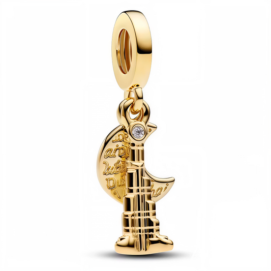 Apportez une touche d’élégance et d’originalité à votre collection avec ce charm pendentif en Argent 925 (S925) avec finition dorée, représentant le Burj Khalifa, symbole d’audace et de modernité, accompagné d’un délicat croissant de lune. Ce bijou unique allie architecture emblématique et poésie céleste, parfait pour sublimer vos bracelets ou colliers avec une note sophistiquée et cosmique.

Caractéristiques :
Matière : Argent 925 (S925) avec finition dorée
Design : Burj Khalifa stylisé avec un petit crois
