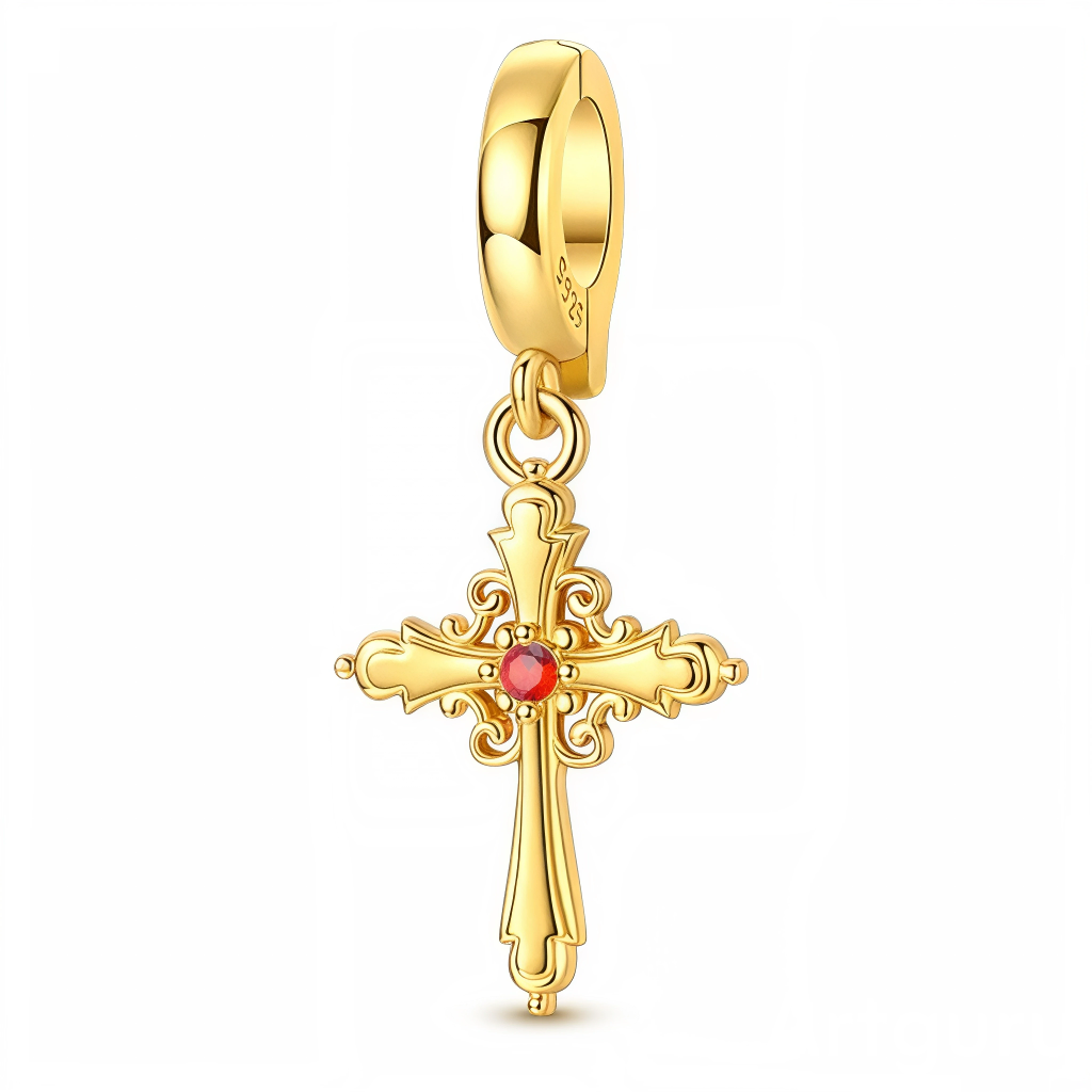 Ce charm pendentif en argent 925 pur arbore une croix ornée ciselée avec un zircon rouge vif au centre. Il incarne foi ardente, passion spirituelle et élégance classique.

Caractéristiques

Matière : Argent 925 poli, zircon rubis synthétique central.
Design : Croix aux motifs ajourés raffinés, clip pratique pour fixation.
Compatibilité : S’accroche aux bracelets et colliers à maille européenne.