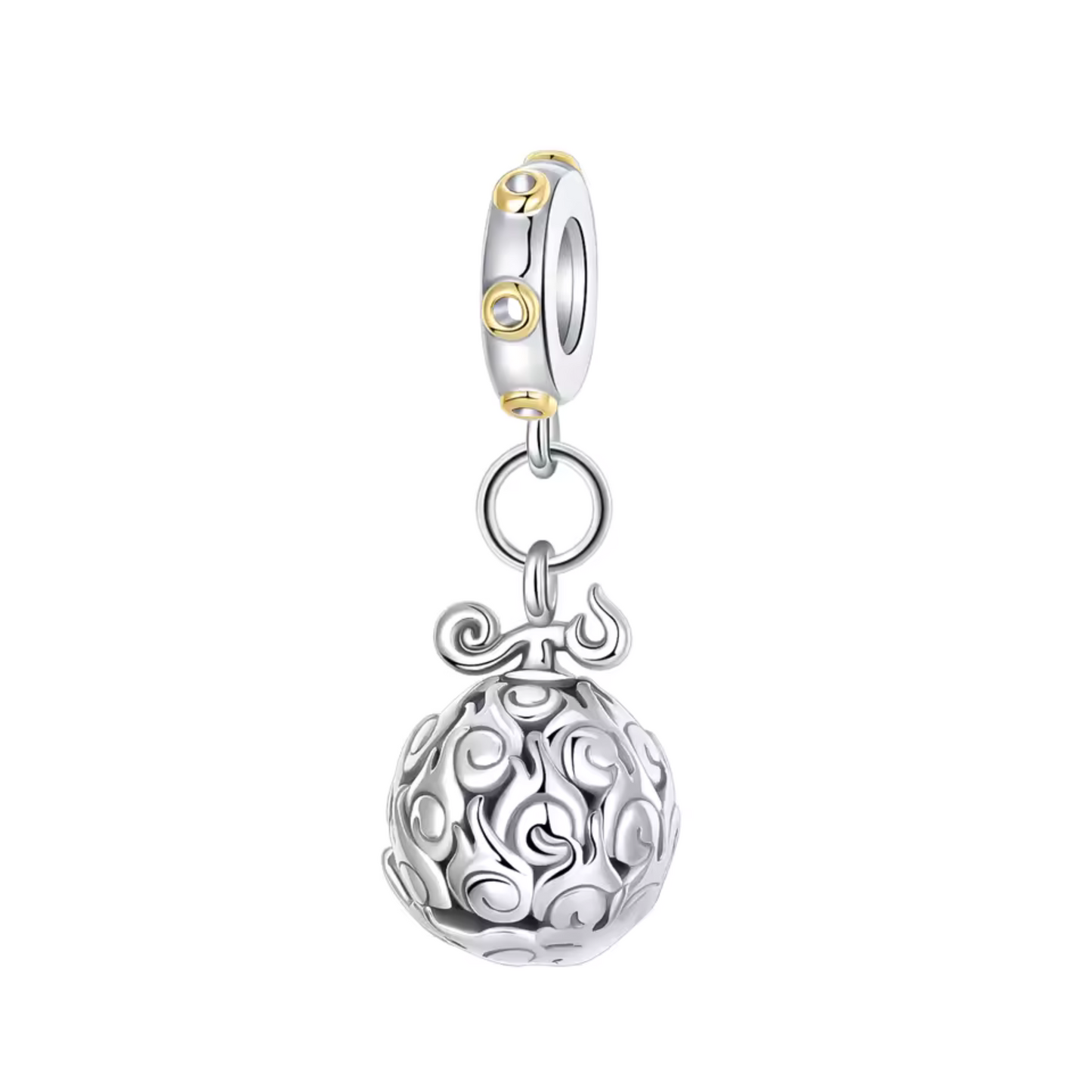 Découvrez le charm inspiré du célèbre "Fruit du Démon" de l'univers de One Piece. Ce charm en argent sterling représente parfaitement l'un des fruits mythiques qui confèrent des pouvoirs extraordinaires à ceux qui osent les manger. Avec ses couleurs vives et ses détails exquis, ce charm est un incontournable pour tous les fans de la série. Il évoque l'esprit d'aventure et de liberté qui caractérise les pirates de One Piece.
